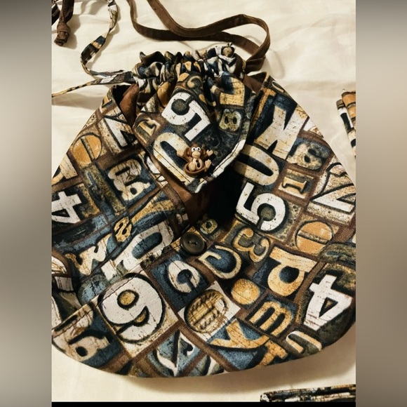 Bag & Clutch set handmade small new quirky cute monkey numbers - Picture 12 of 12